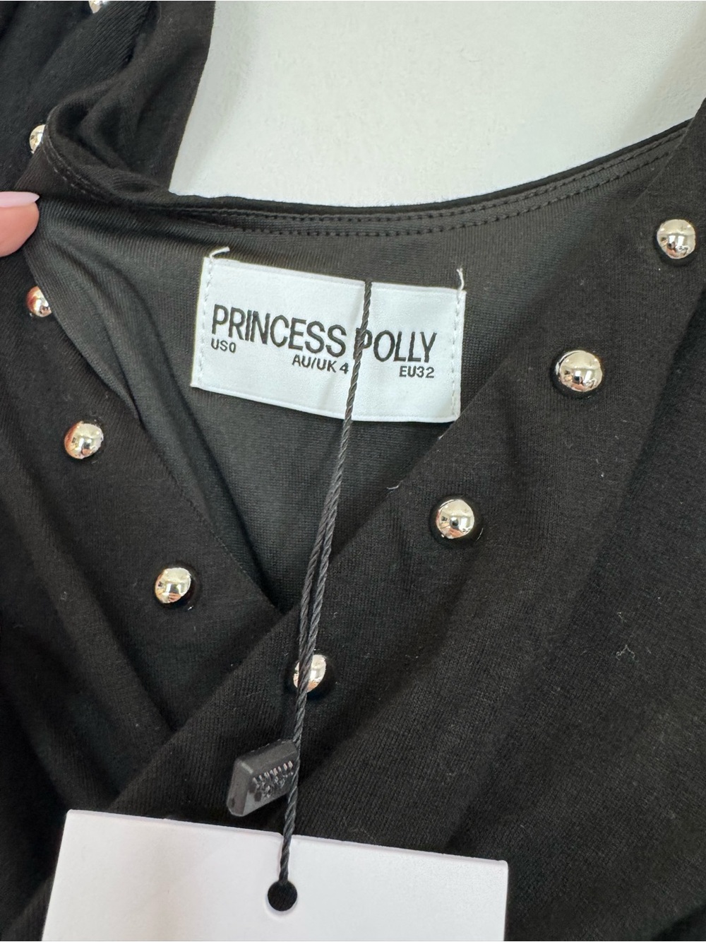 Princess Polly Black Halter Stud-Trim Romper - Picture 6 of 6